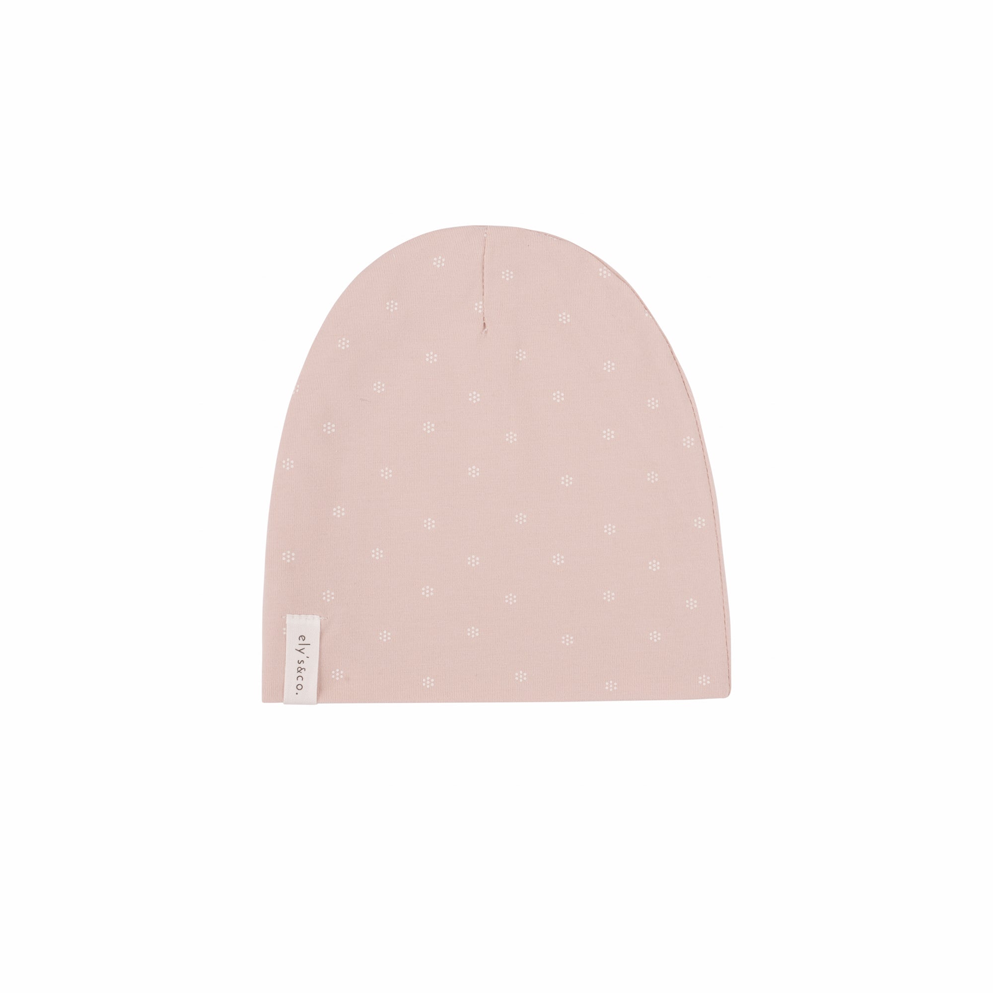 Cotton Floral Pin Dot Beanie