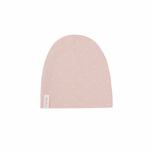 Cotton Floral Pin Dot Beanie