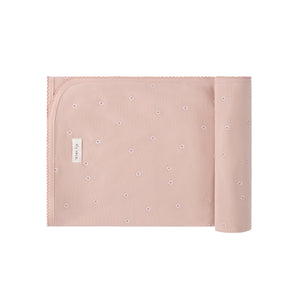 Pink Cotton Daisy Print Blanket