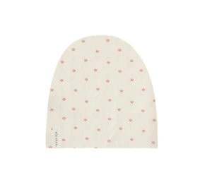 Cotton Floral Pin Dot Beanie