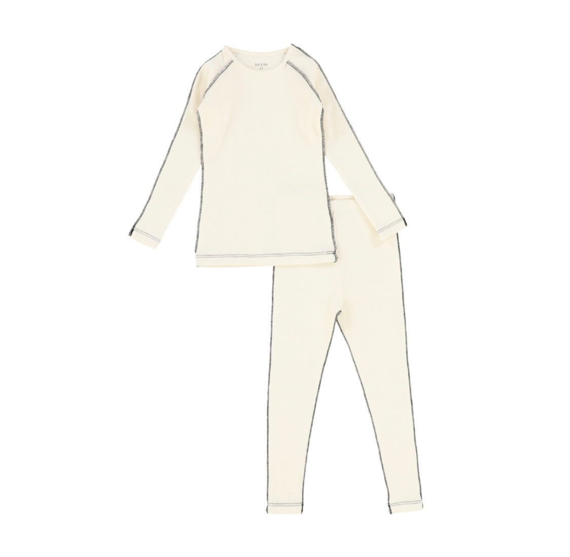 Contrast Rib Loungewear Set